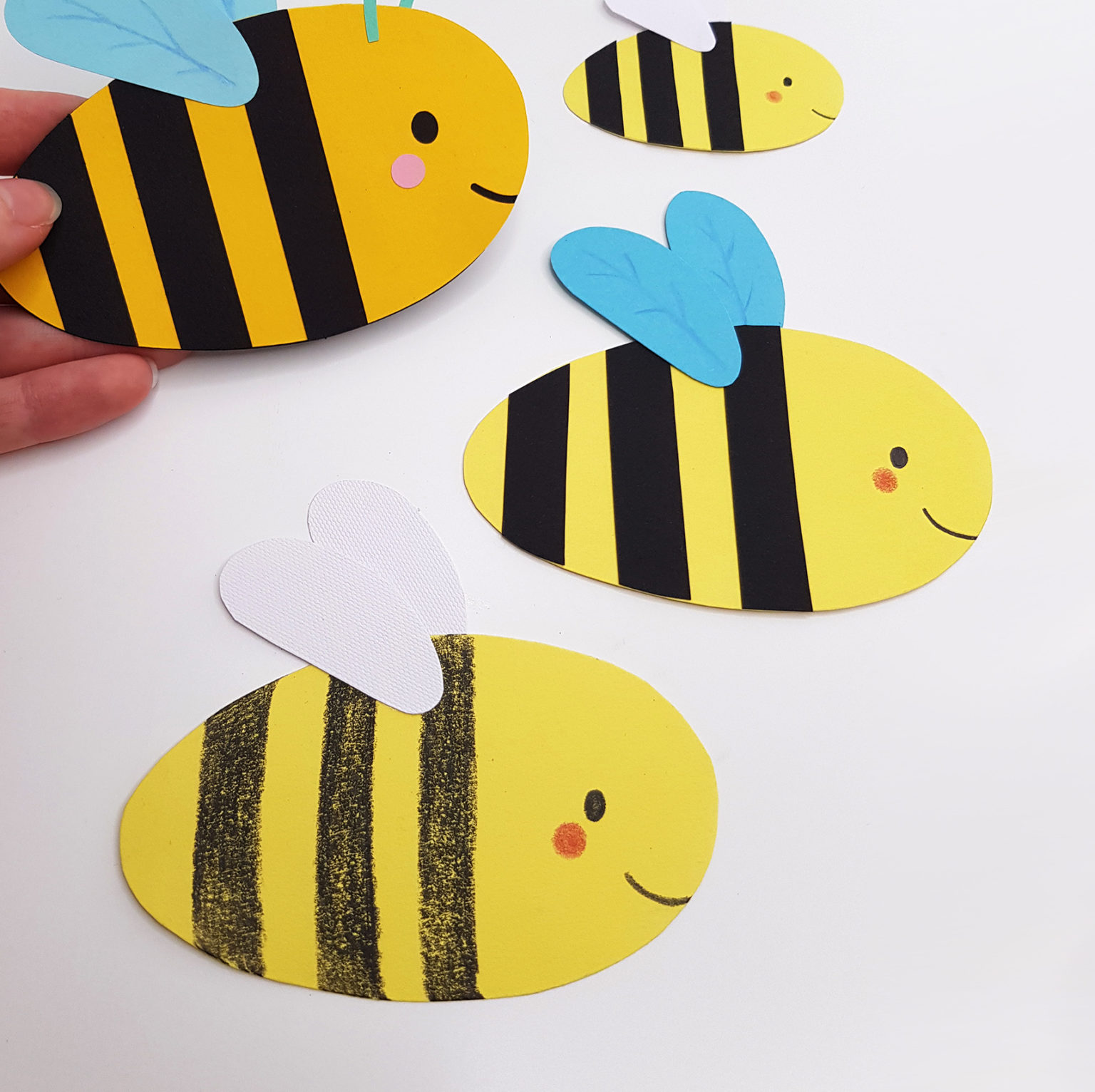 DIY: Süße Bienen zum selber basteln und kostenlose Malvorlage. – NaneBanane